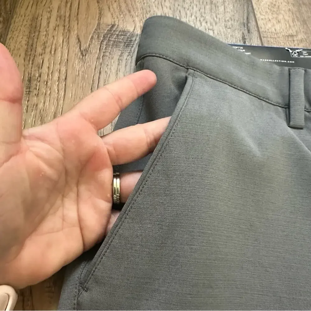 NEW!! Men’s Greg Norman Performance Stretch Pants, Grey, 38x30
